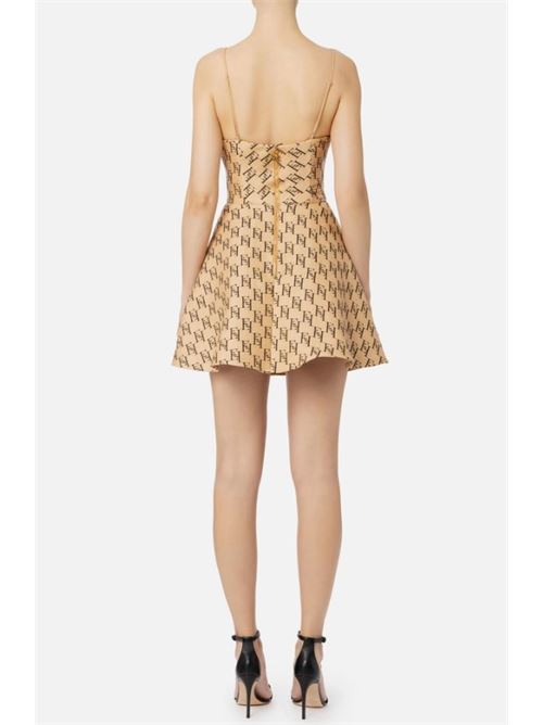 Jacquard raffia minidress ELISABETTA FRANCHI | AB64142E2.BD9